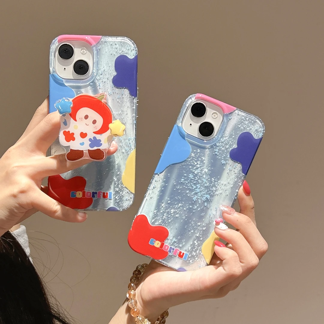 羽纱可爱yoyo酱适用苹果16promax双层iphone15支架14手机壳13防摔