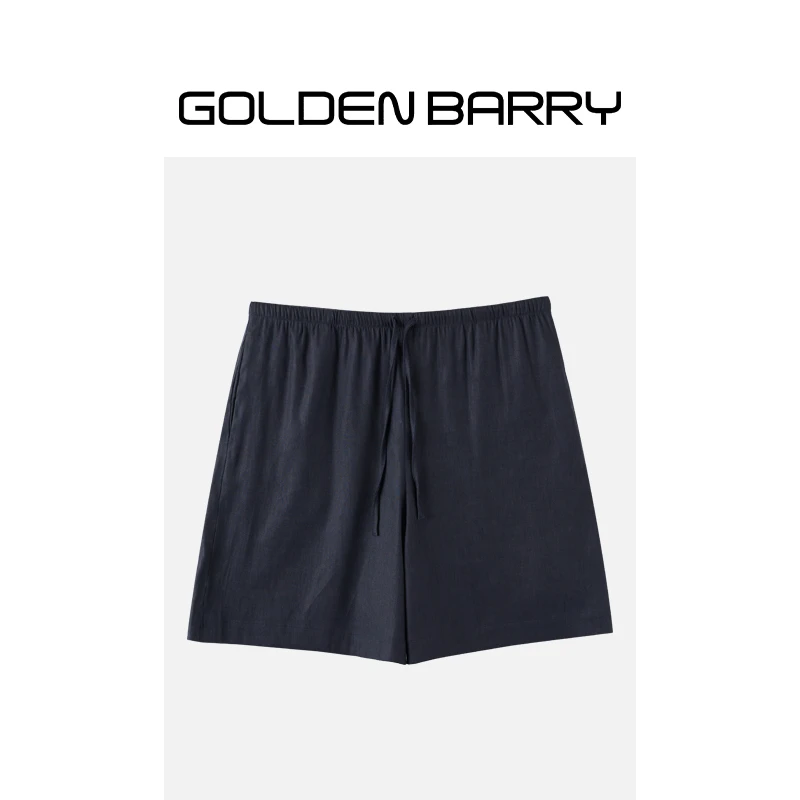 GOLDENBARRY|561089亚麻阔腿休闲短裤