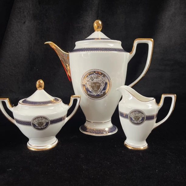 欧式范范高档咖啡杯具糖罐奶壶咖啡壶家用轻奢耐高温骨质瓷凉水壶