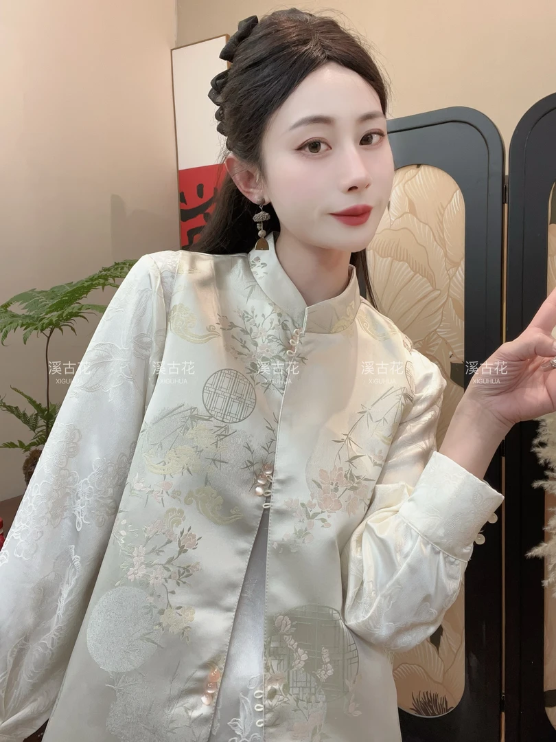 【春满园立领】 新中式立领早春马甲时尚高级女气质上衣显瘦