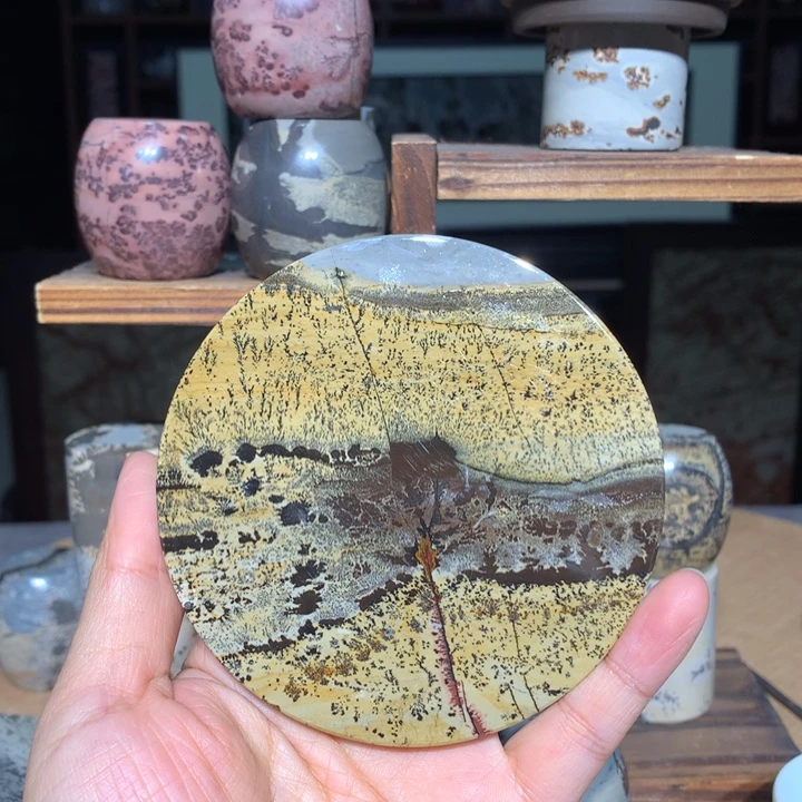 广西国画石摆件，收藏观赏，茶杯垫