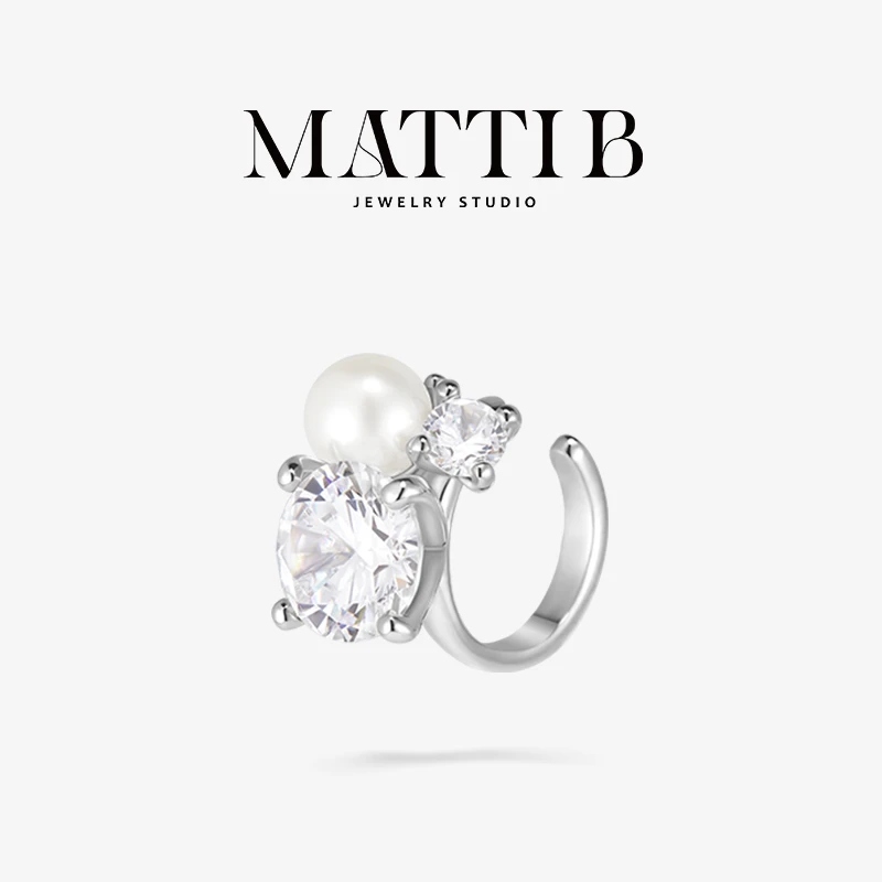 铜合金合成锆石耳饰 小众设计高端轻奢精致单只百搭耳骨夹女2094