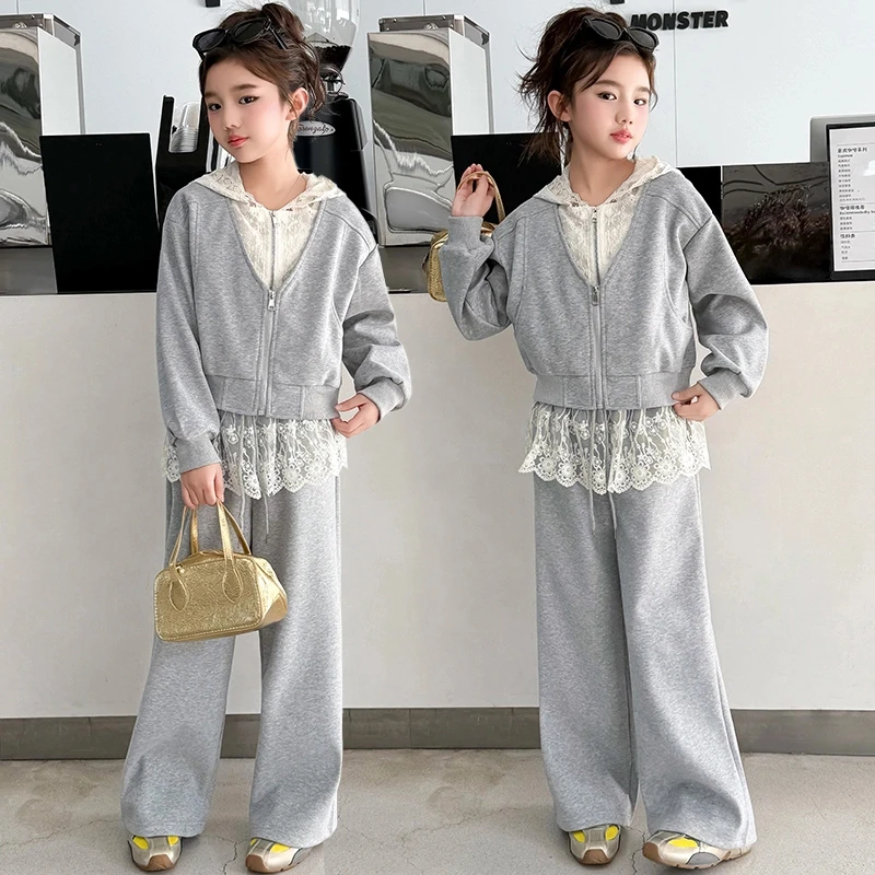 女童套装春装中大童女孩2025新款洋气春秋季时尚春款儿童两件套潮