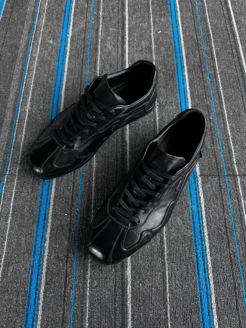 通勤休闲鞋黑色德训鞋男女潮款平底极简训练鞋复古百搭经典小皮鞋