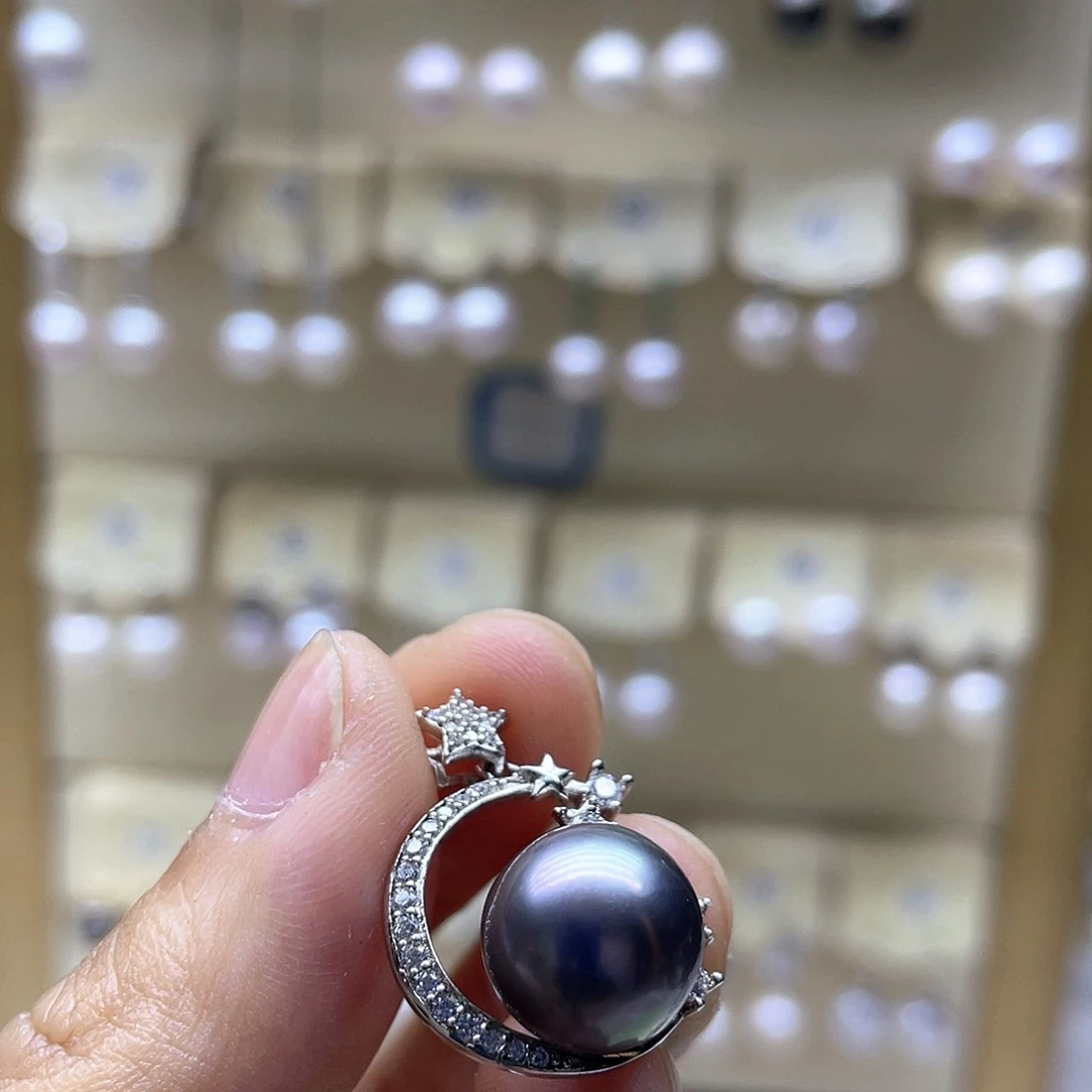 海水珍珠银S925镶嵌颈饰