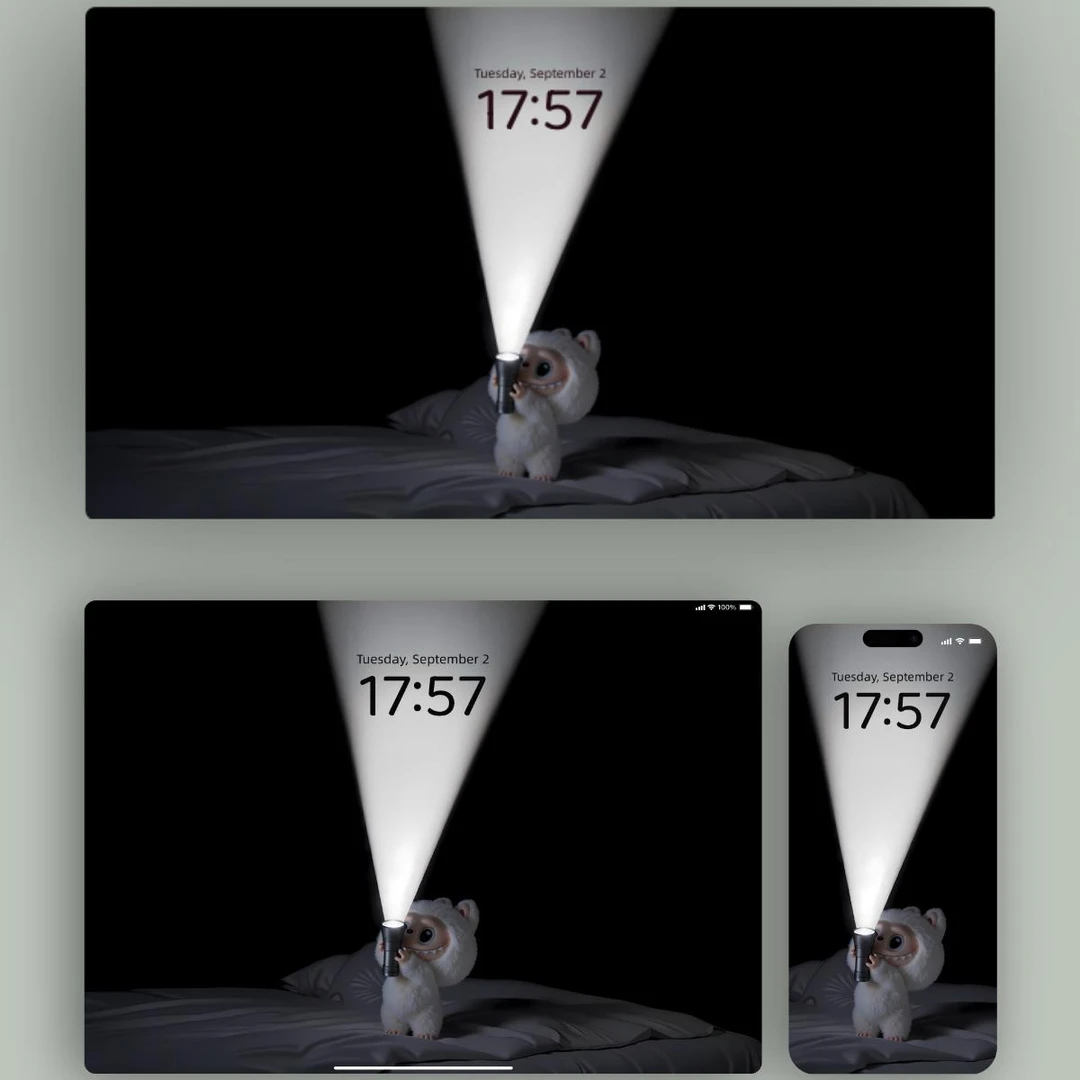 Labubu拉布布夜晚开灯动态+静态全套壁纸高清4K【手机+ipad+电脑】