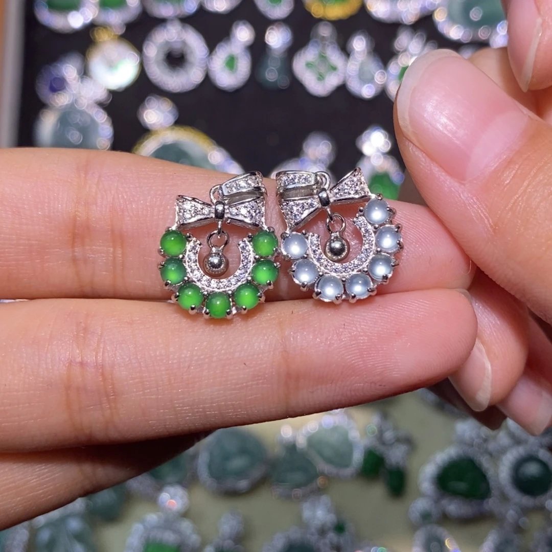 翡翠银S925镶嵌颈饰天然