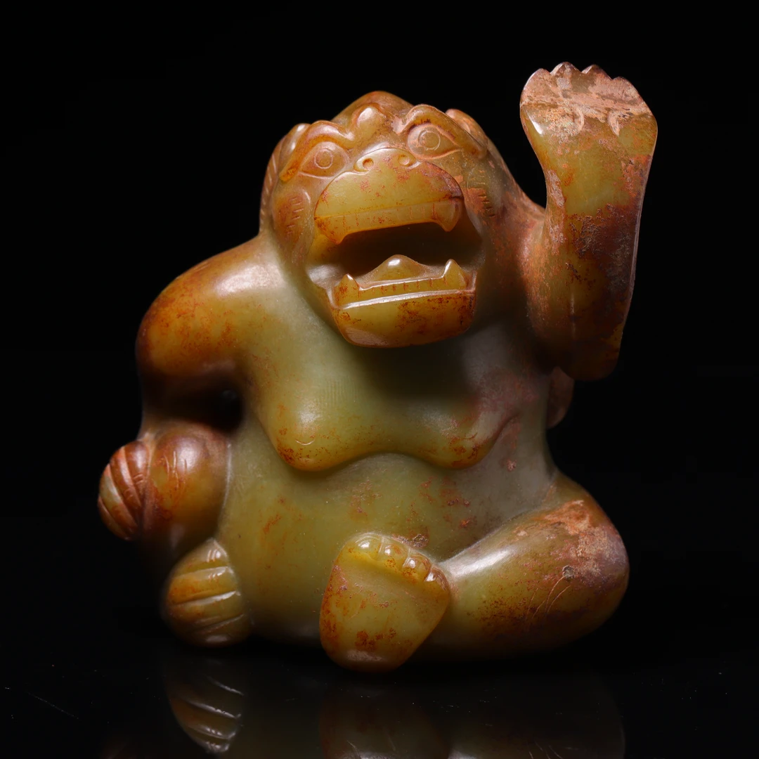 明代和田玉玉熊摆件-LM