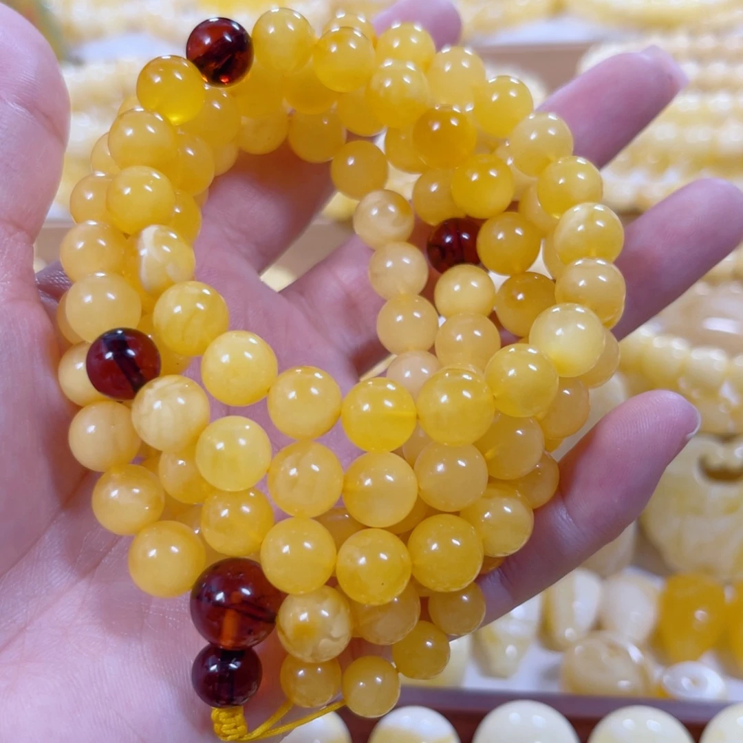琥珀未镶嵌手链天然蜜蜡