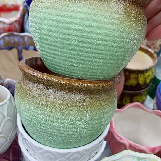 多肉绿植陶瓷花盆9.9包邮