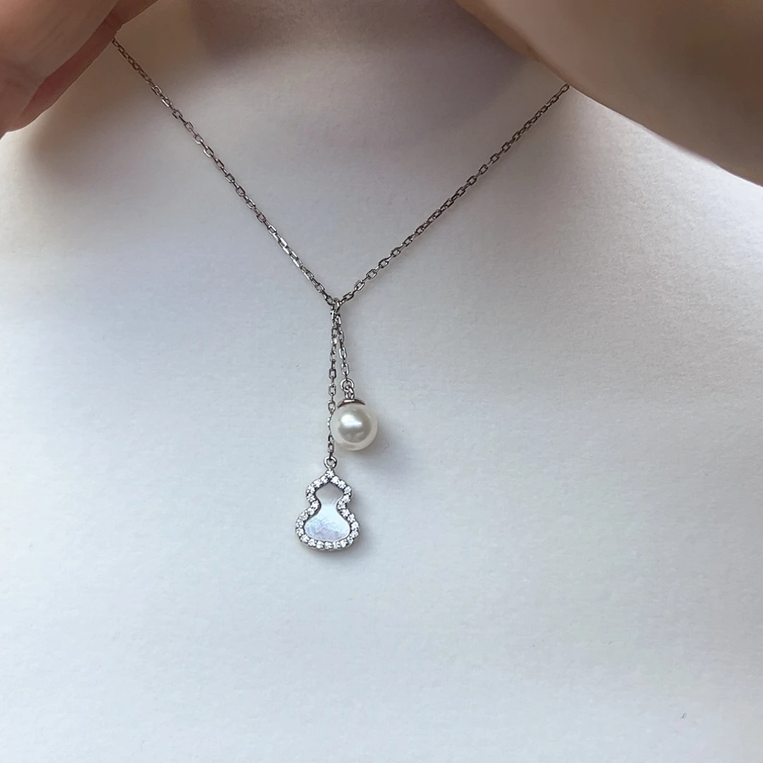 淡水珍珠颈饰银S925镶嵌