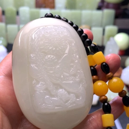 石材方解石手把件