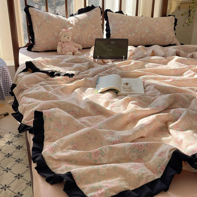 双层纱床单款夏被夏凉被空调被四件套054忆夏夏被四件套