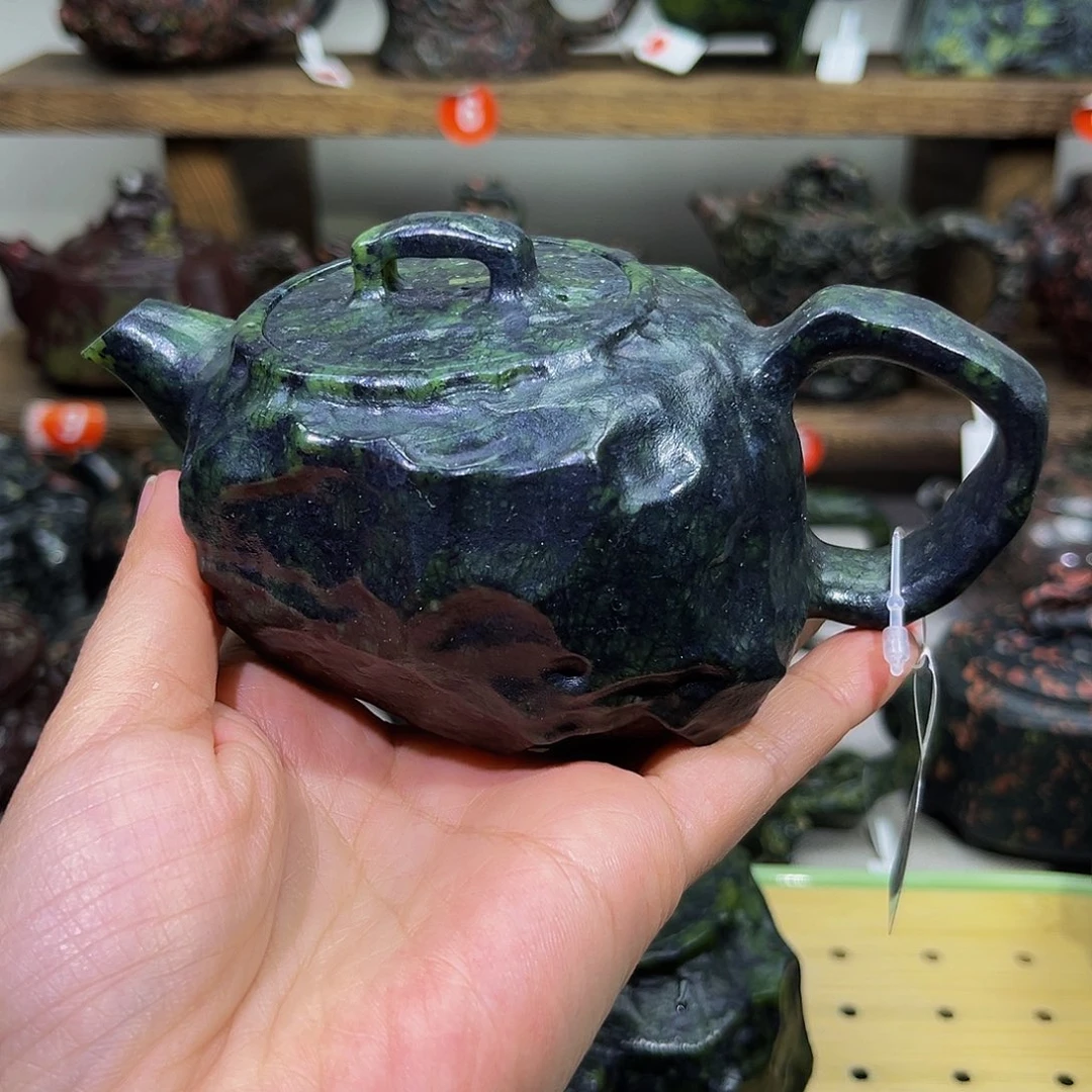 柠*茶石材藏玉药王石随形壶