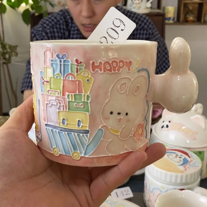 瓷片景德镇釉下彩手绘