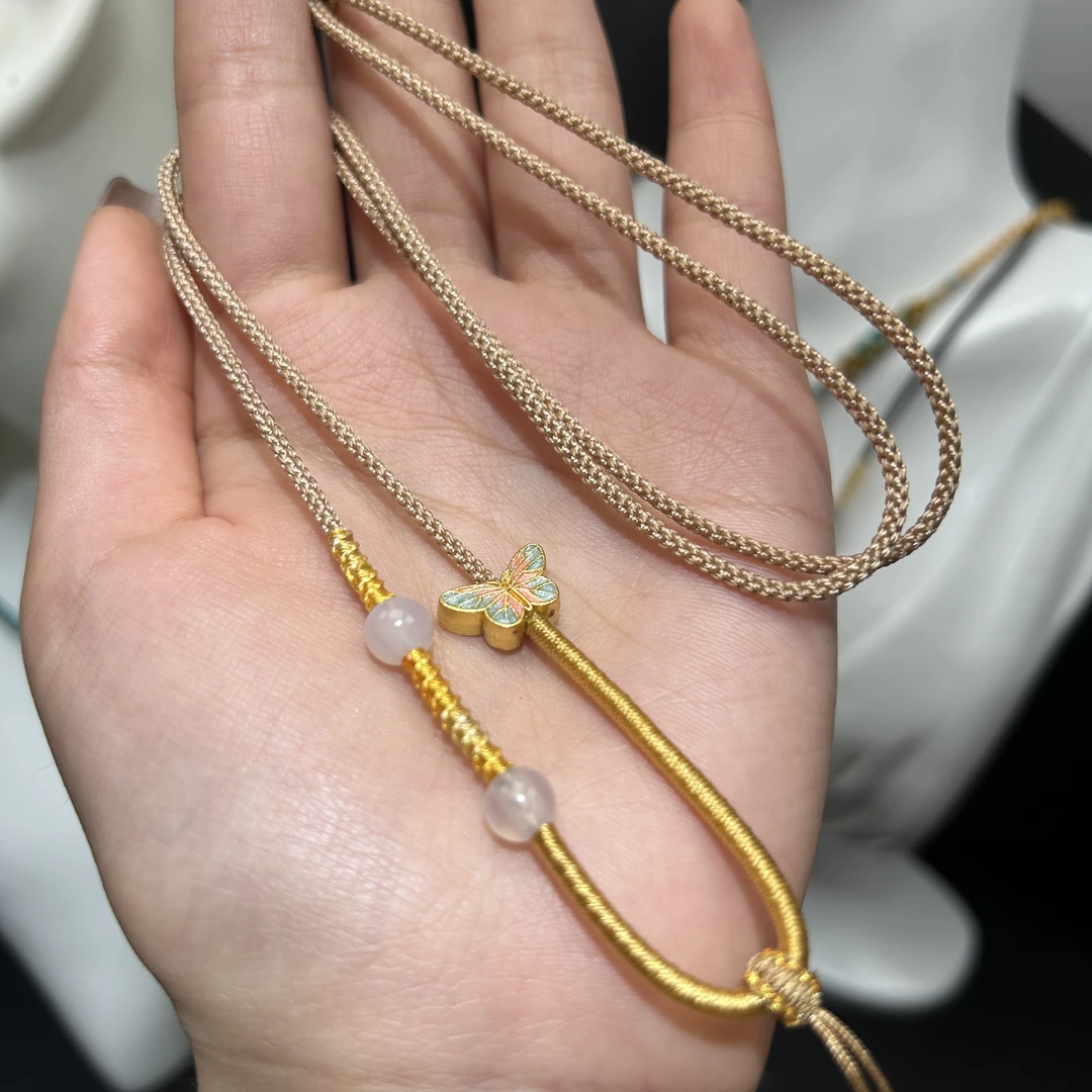 精致设计款手工绕线吊坠绳不对称设计时尚挂绳百搭