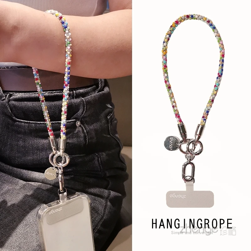 闪钻手机挂绳手腕短款ins时尚高级感挂链防丢防掉手机绳金属挂钩