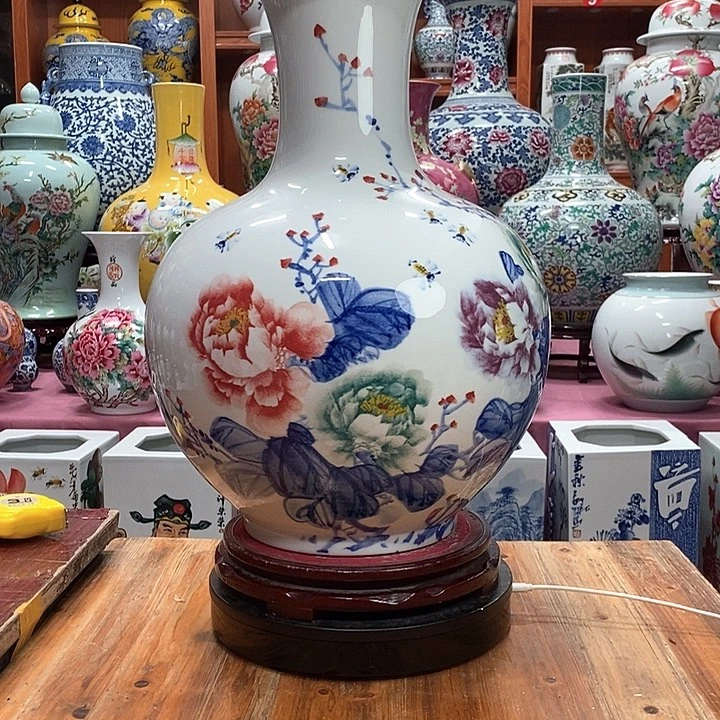 微***。景德镇陶瓷手工手绘花瓶摆件