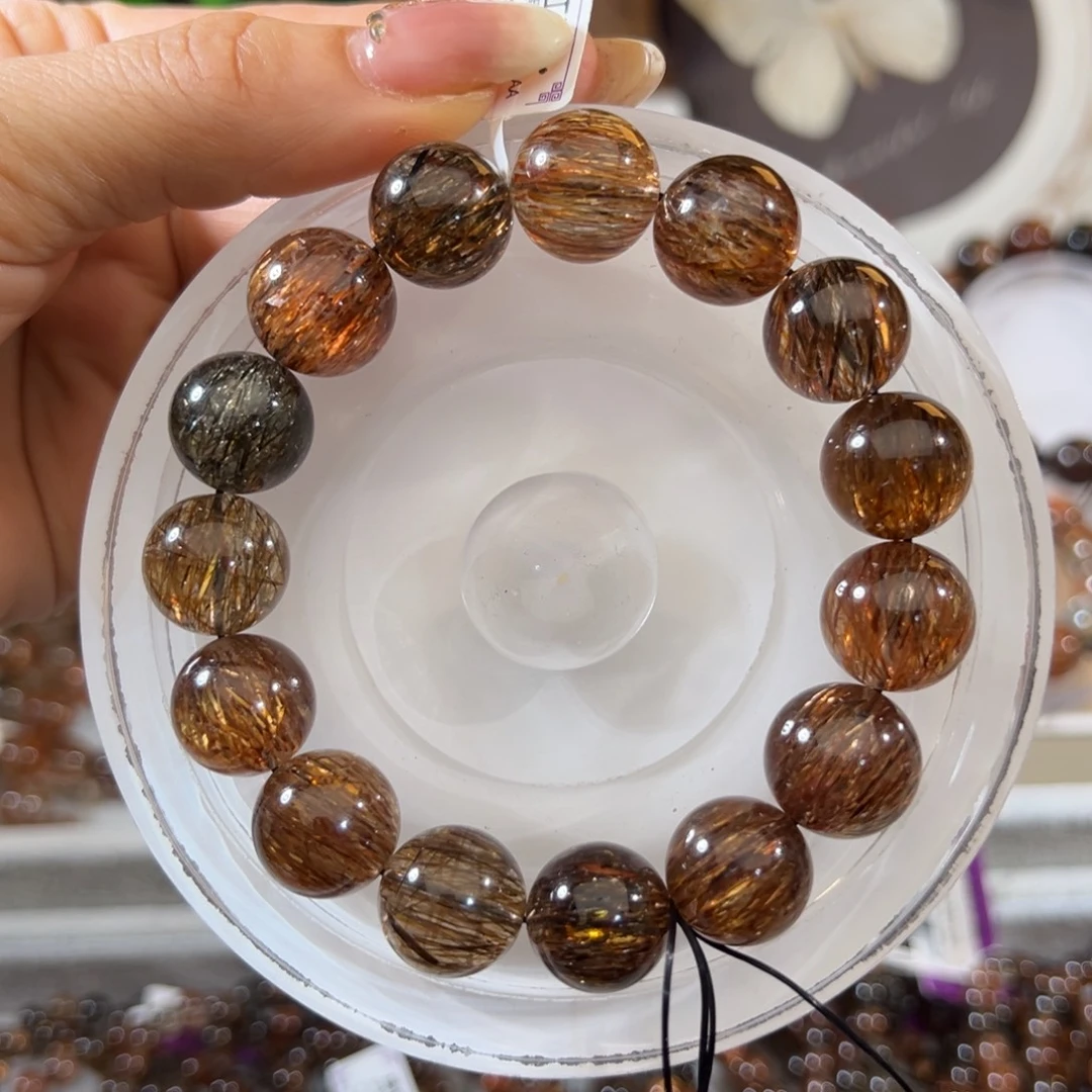 水晶手链未镶嵌黑金超七14m