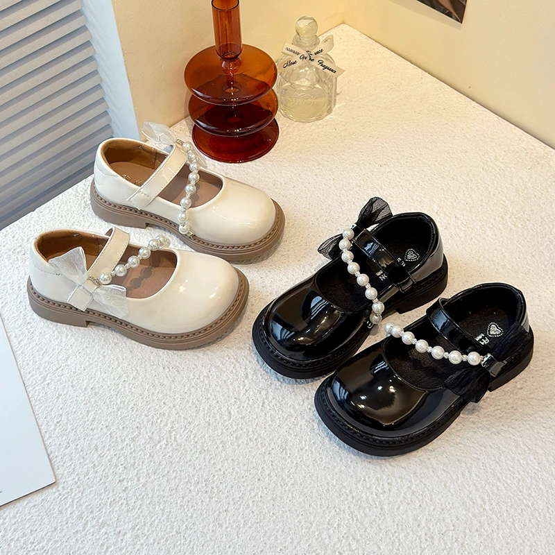 女童韩版小单鞋儿童公主鞋2025春季新款女宝鞋子浅口玛丽珍小皮鞋