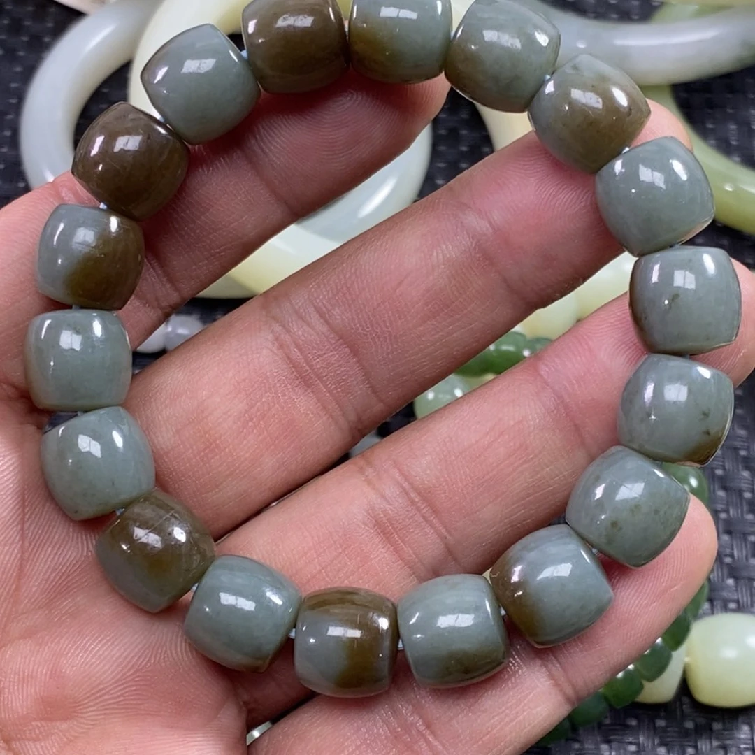 和田玉手链未镶嵌荷*