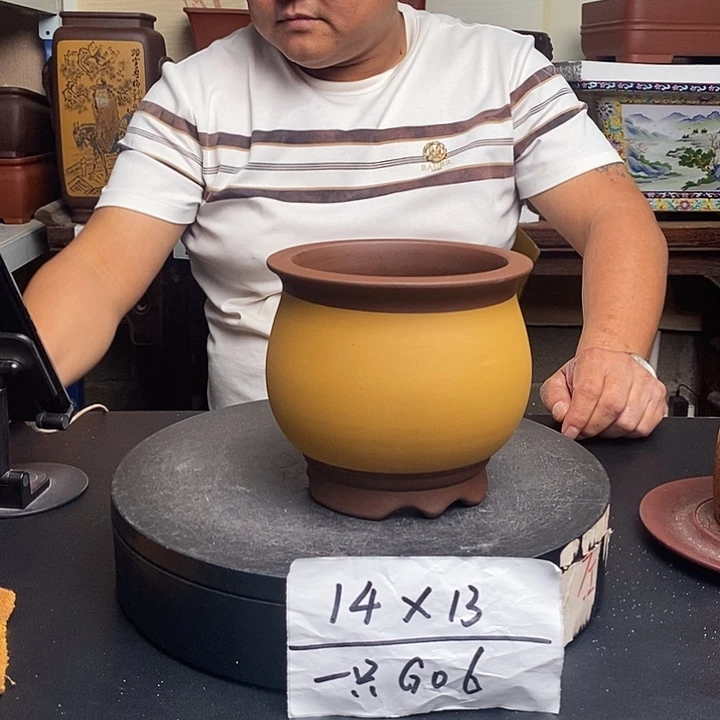 紫砂花盆货号一只G06