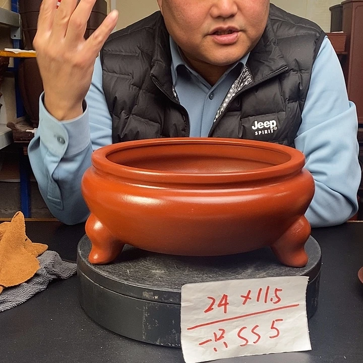 紫砂花盆货号一只SS5