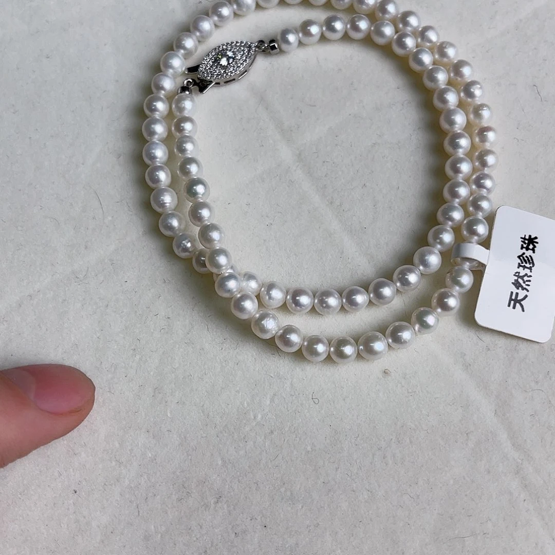 天然珍珠淡水珍珠银S925镶嵌
