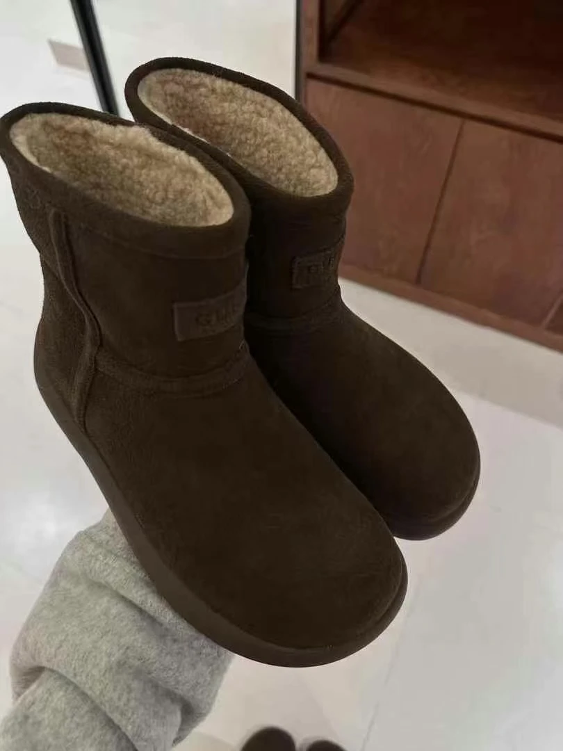 【SUSU】磨砂牛皮雪地靴