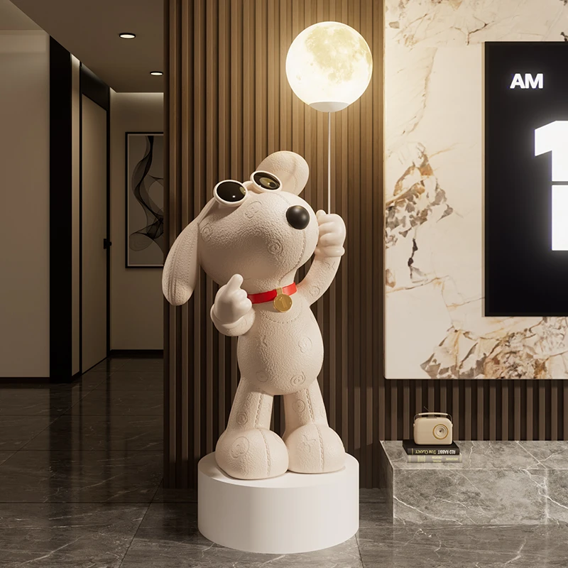 比格犬客厅摆件轻奢高档电视柜旁沙发边大型落地装饰乔迁新居礼物