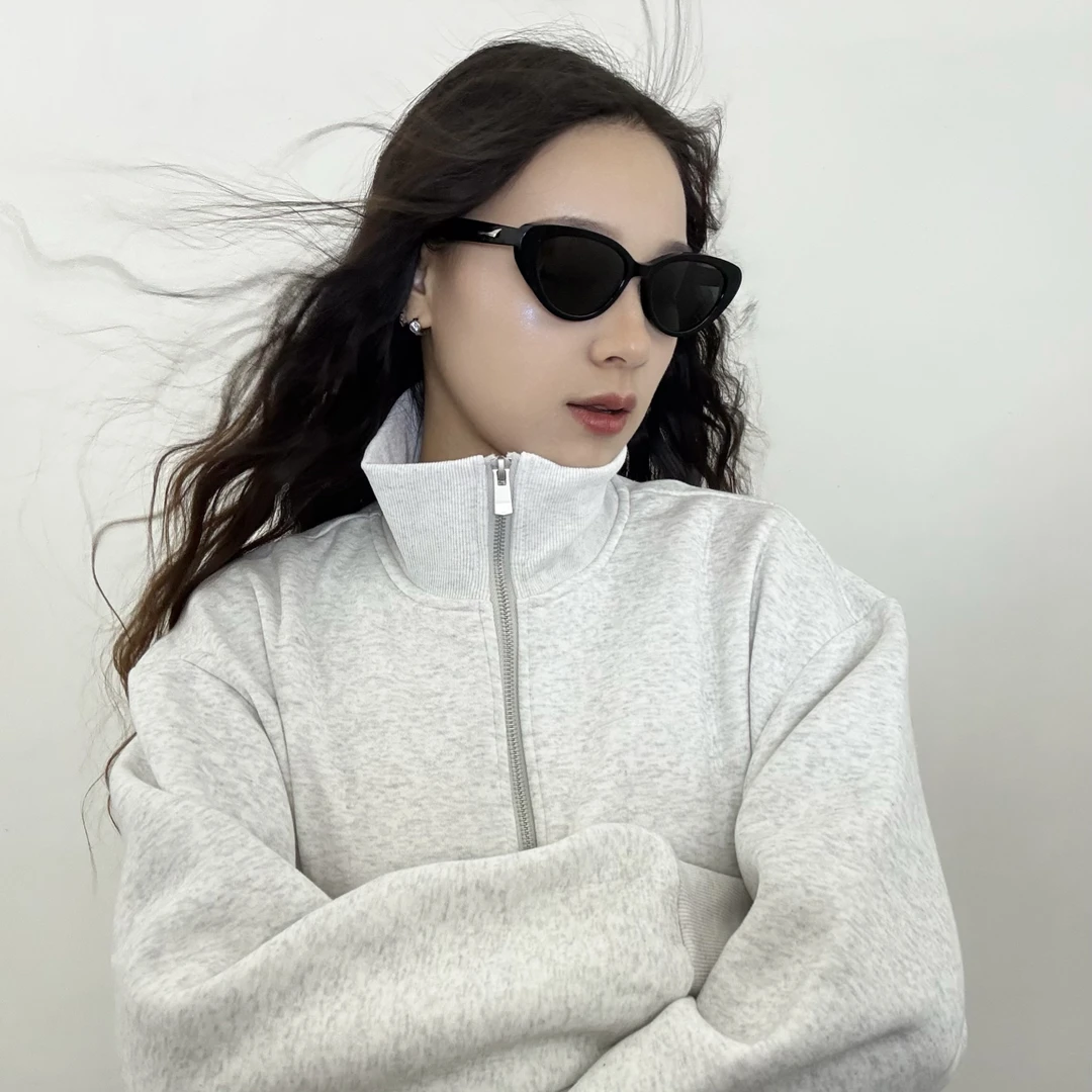 【酷六六】百搭男纯色棉夹克宽松外套立领潮牌卫衣开衫拉链款1WT661