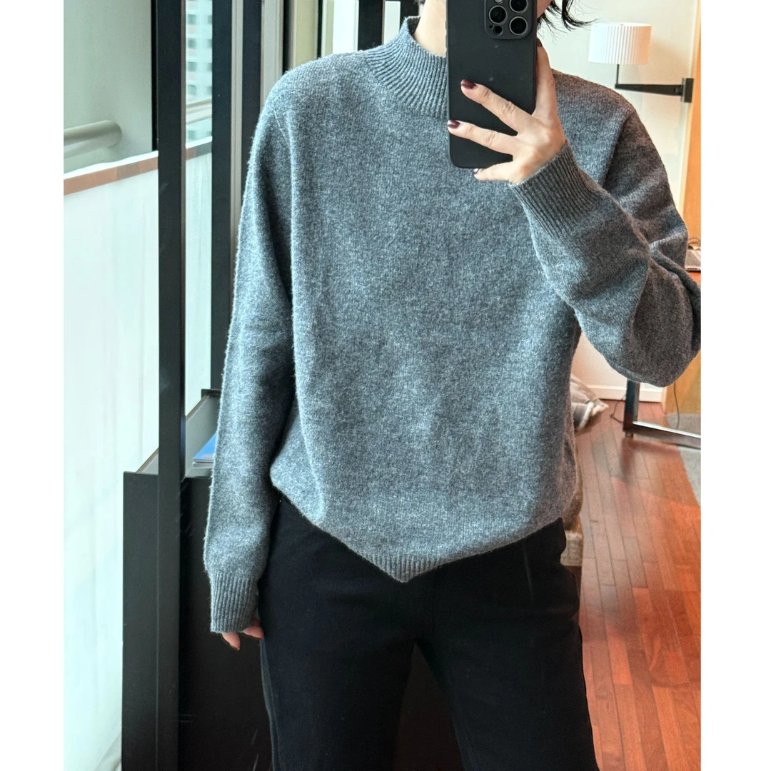 【CoruumNema 】2025年早冬新款两色半高领羊毛上衣181038