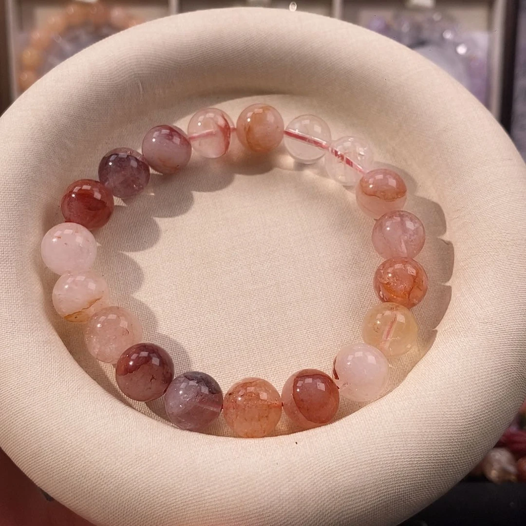 合金手链玛瑙/玉髓红胶花水晶