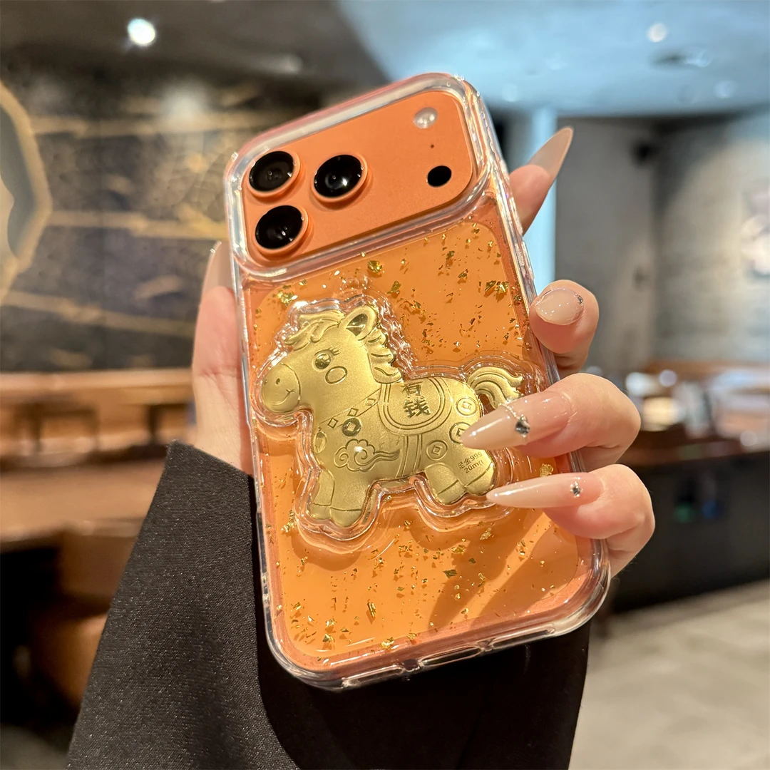 马上有钱立体滴胶适用苹果16/17promax手机壳iPhone15/14透明13潮