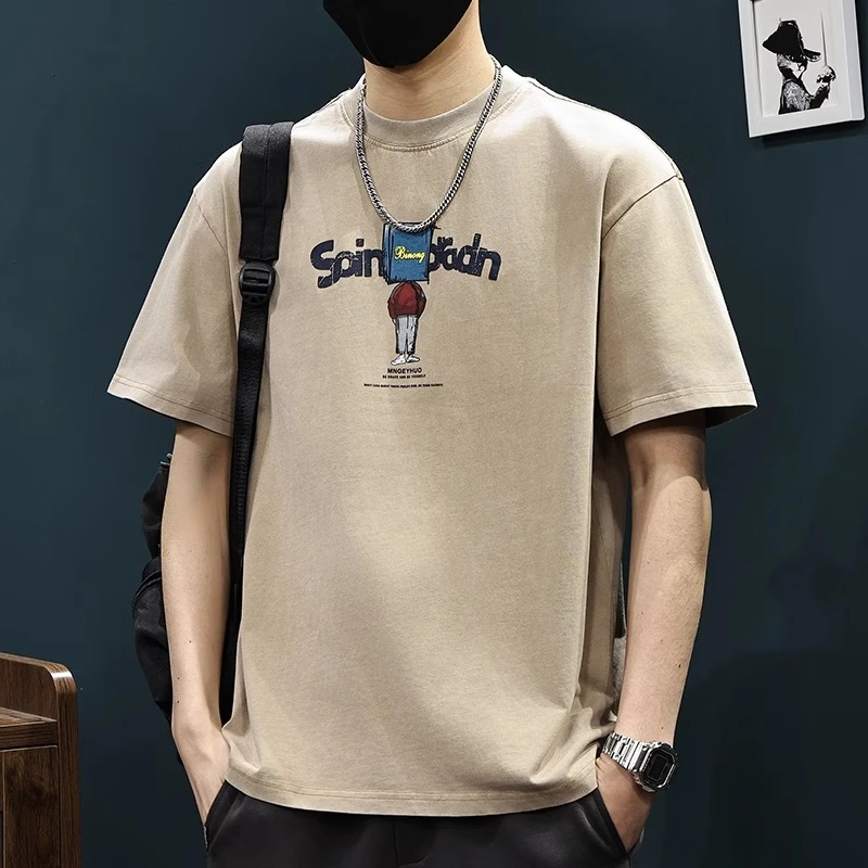 U&PURA高端纯棉复古洗水短袖t恤潮牌潮流百搭舒适简约潮流T恤男款