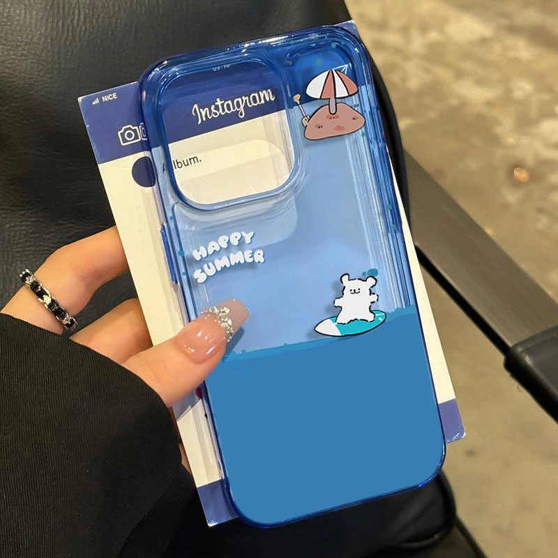 冲浪白色小狗适用iPhone16苹果14_15PROMAX软胶13手机壳12防摔11X