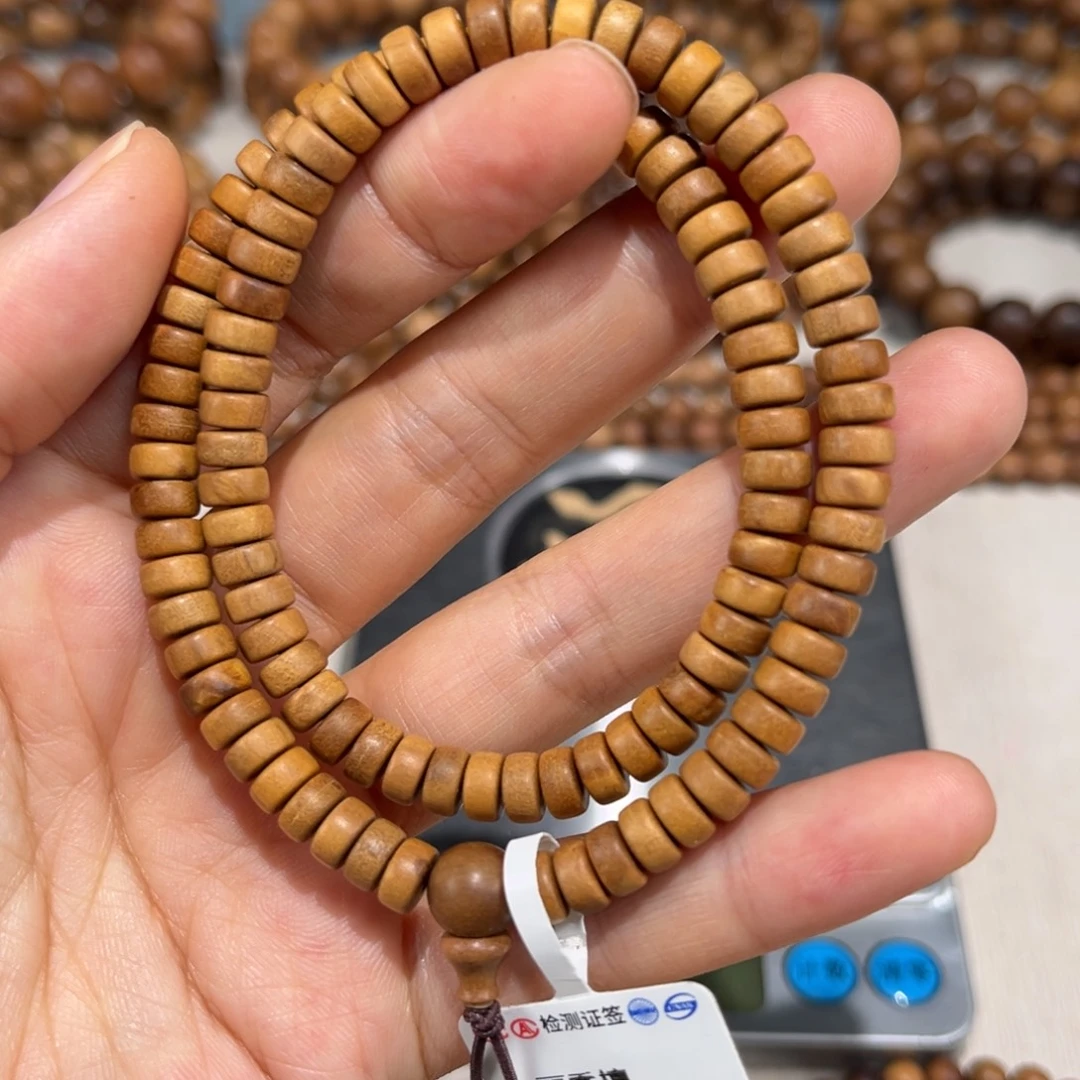 檀香木手串/手链微瑕双圈药片珠