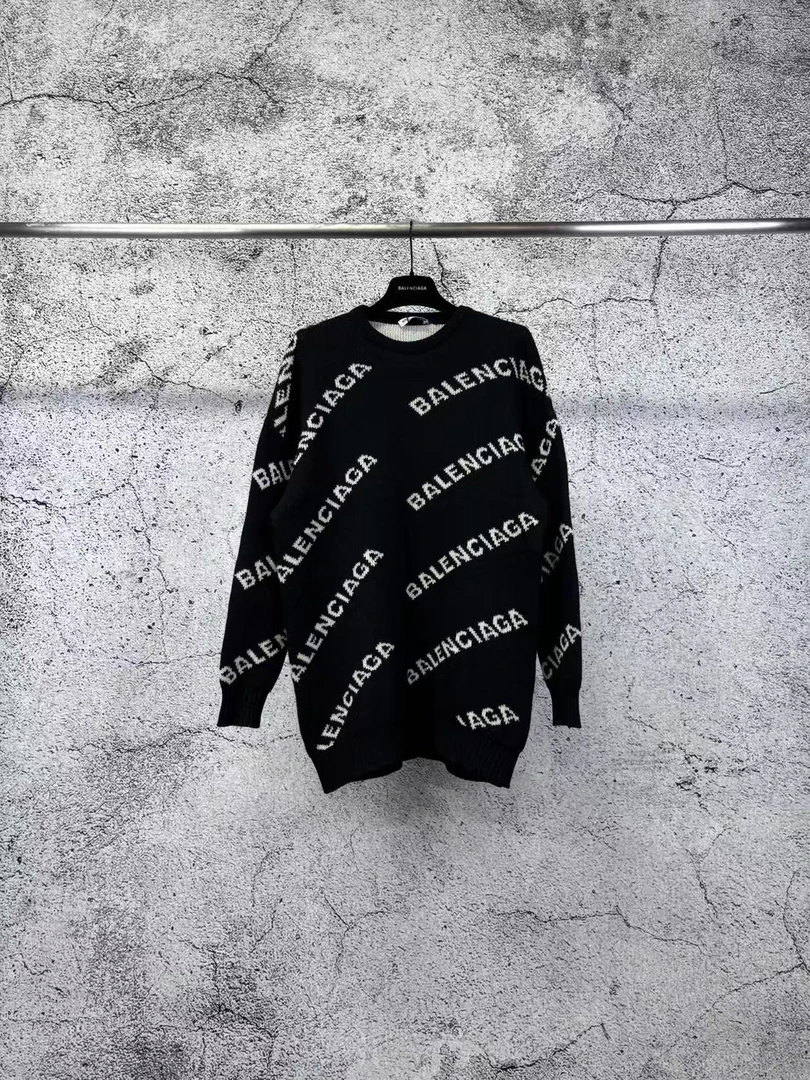 未使用 Balenciaga/巴黎世家 满印弹幕毛衣/36 38码/R0139 RN0171