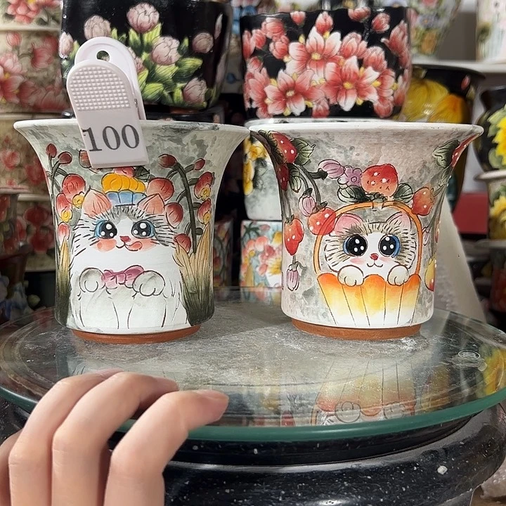 景德镇手绘花盆幸运花盆