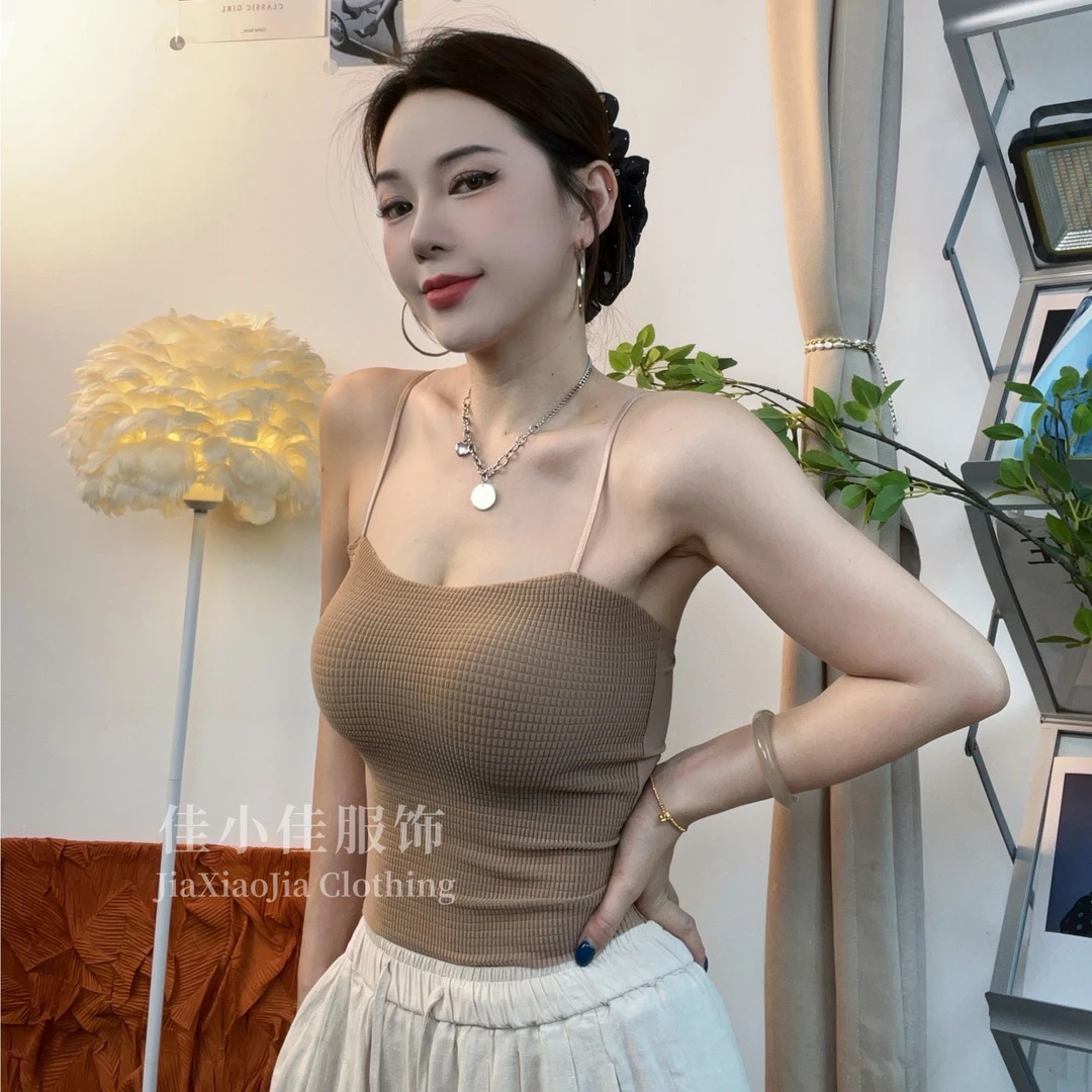 夏款冰丝无痕吊带背心女内搭打底外穿美背防走光一体抹胸上衣潮