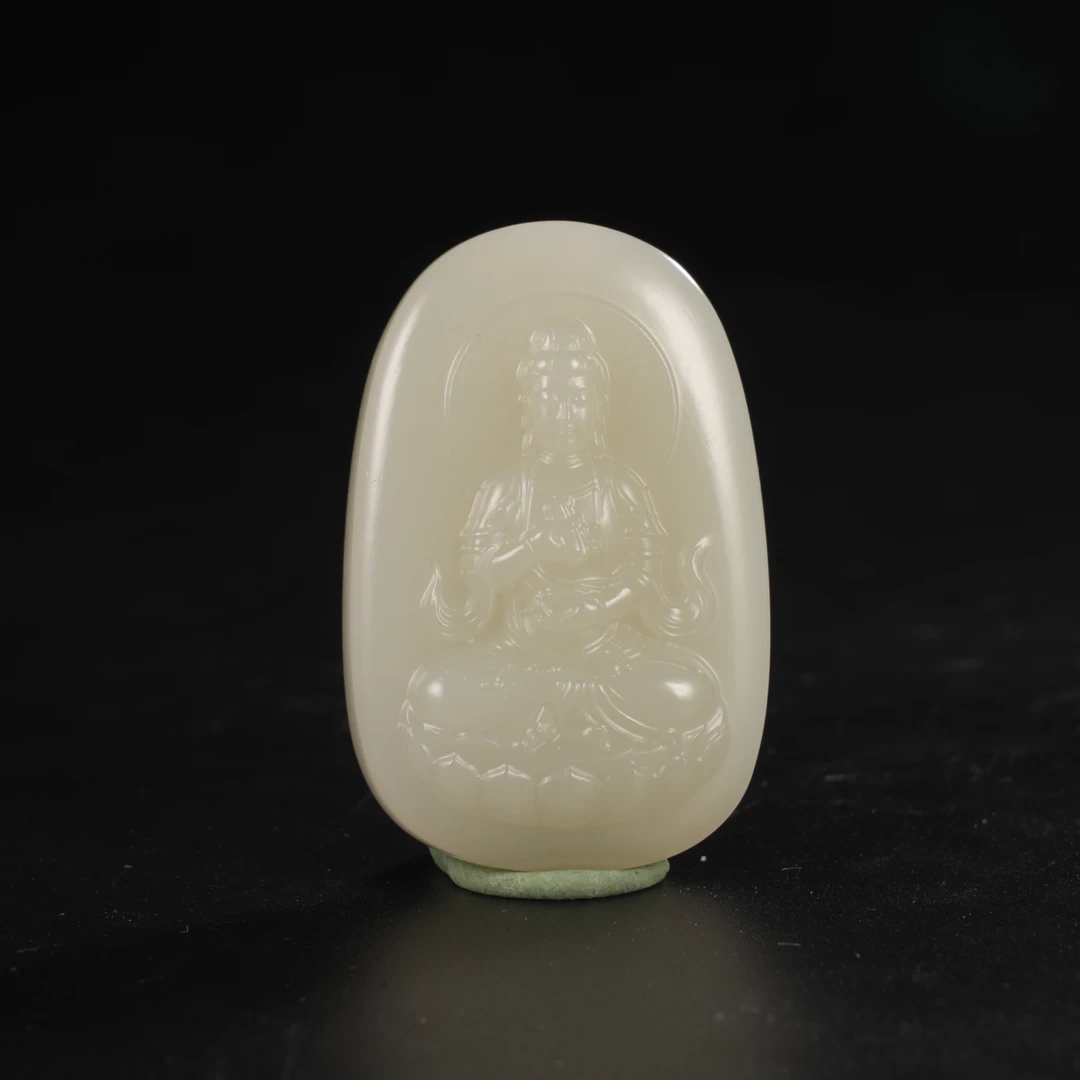 lot67新疆于田青白玉观音/保利拍卖
