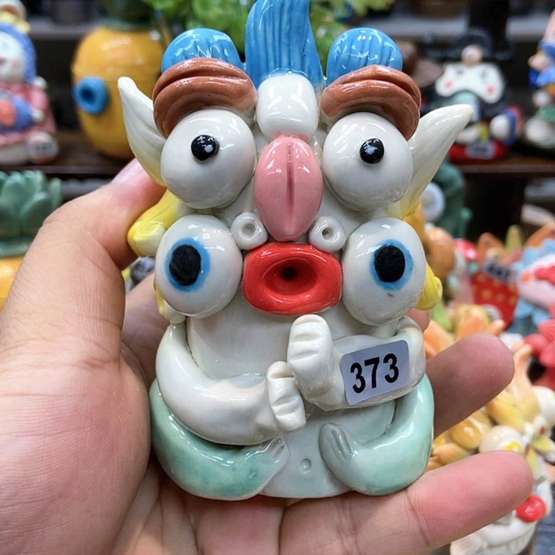 摆件直播间手工抽象陶瓷摆件373