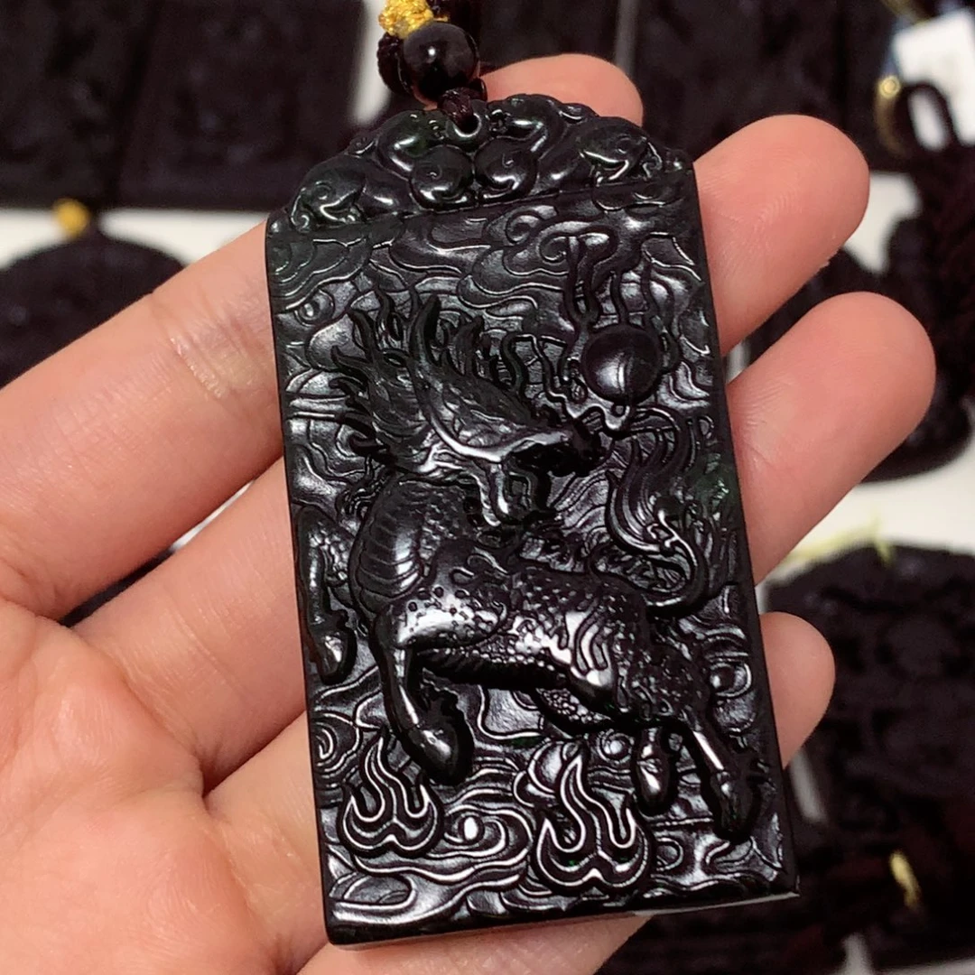 天然缅甸a货钢琴黑挂件