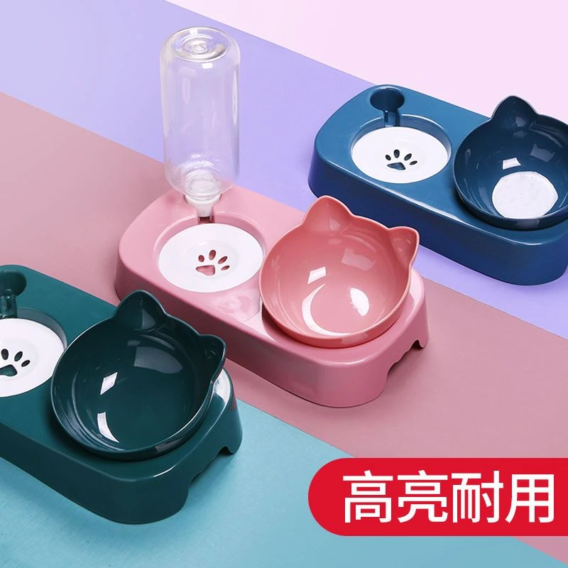 猫碗双碗狗盆狗碗自动饮水食盆狗狗碗猫咪水碗防打翻饭盆宠物用品