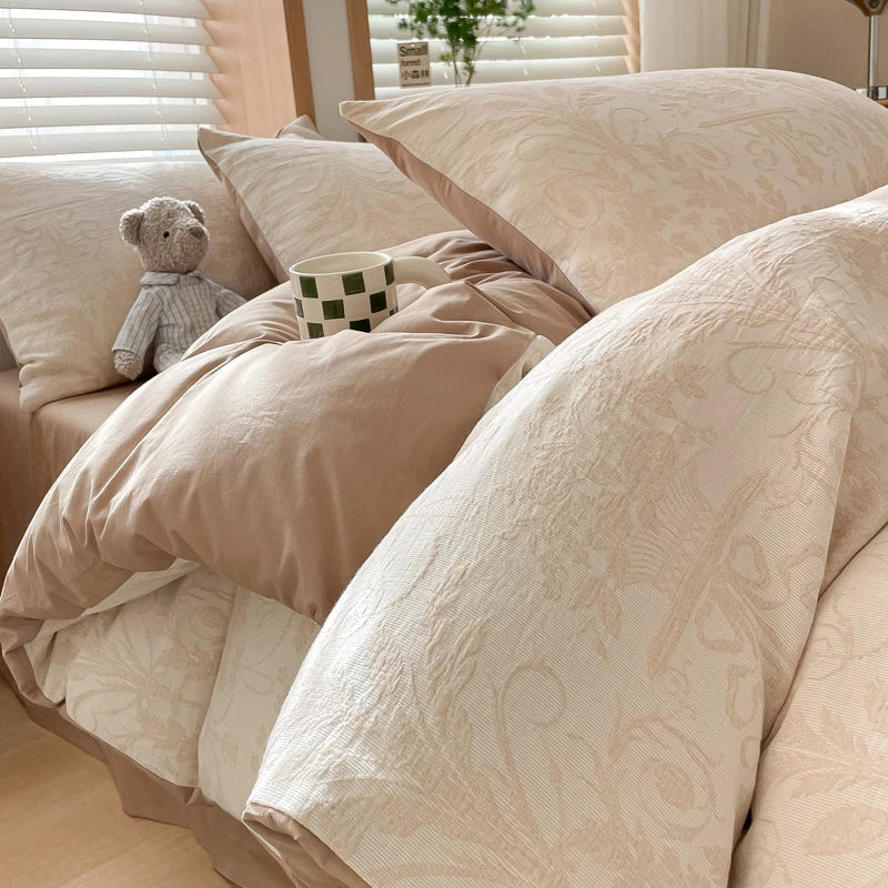 ins床上用品纯棉四件套2024新款全棉床单被套被罩学生宿舍4件套