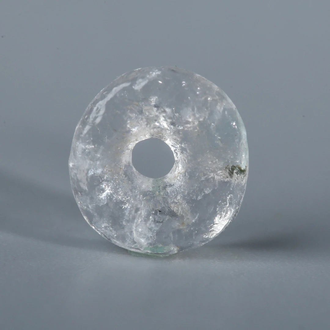 XY-73-32 印度河谷文明研磨孔水晶剁珠 7.8*2.3mm