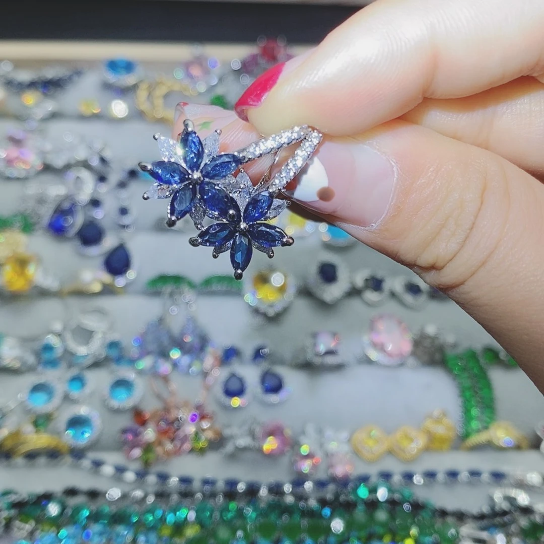 【闪购商品】托帕石耳饰银S925镶嵌