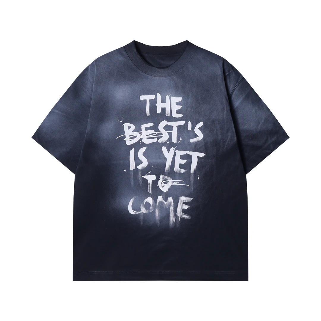 夏季新款时尚个性韩版手绘字母圆领短袖T恤百搭潮流宽松套头上衣