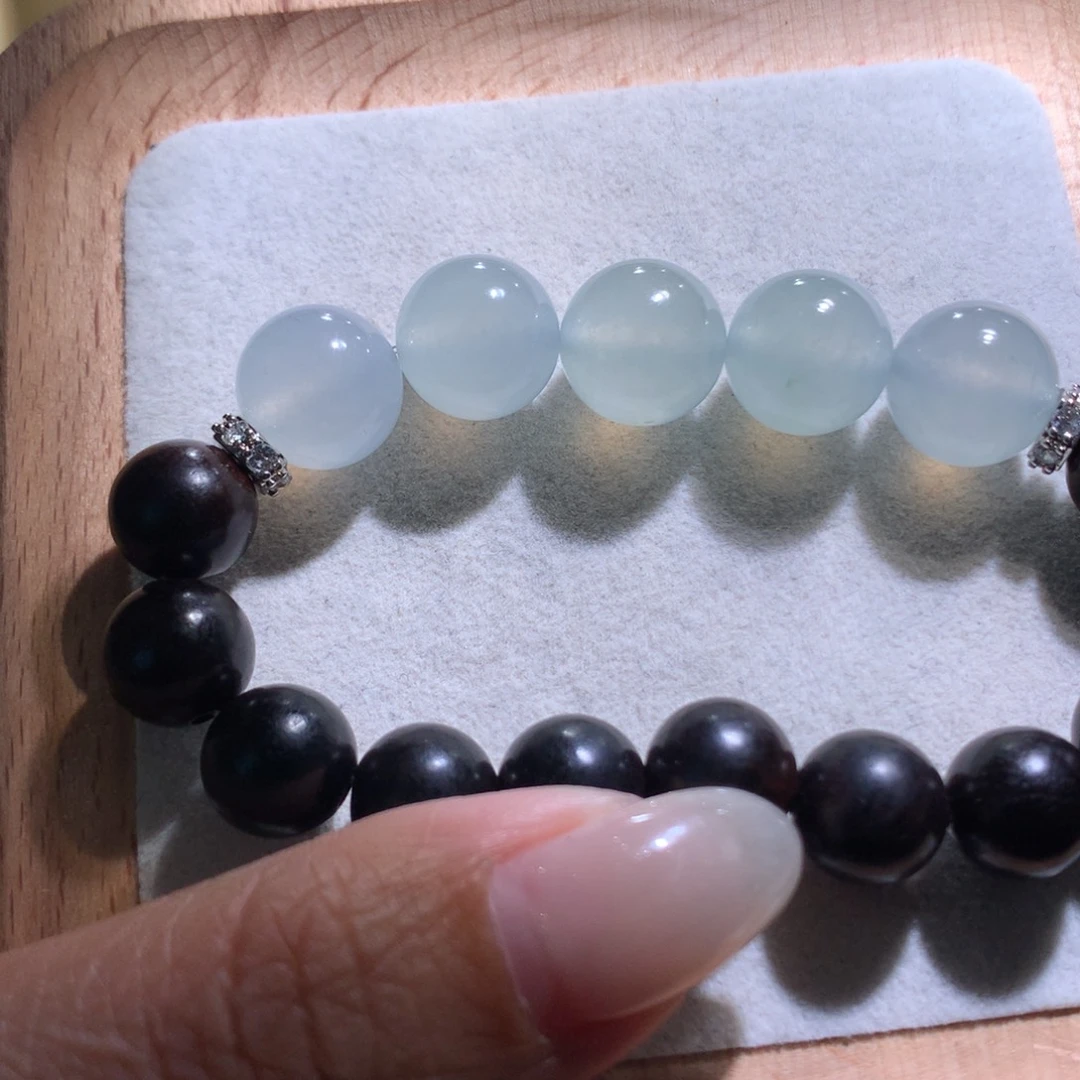 翡翠散珠特价天空蓝半串卡12