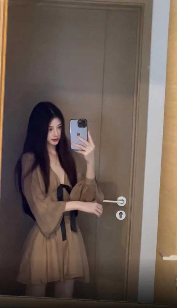 2025夏季新款高级感浪漫法式V领长袖收腰显瘦定位花连衣裙短裙女